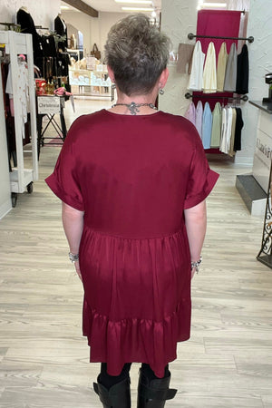 Tiered Short Sleeve Dress DRESS K Lane's & Co. 
