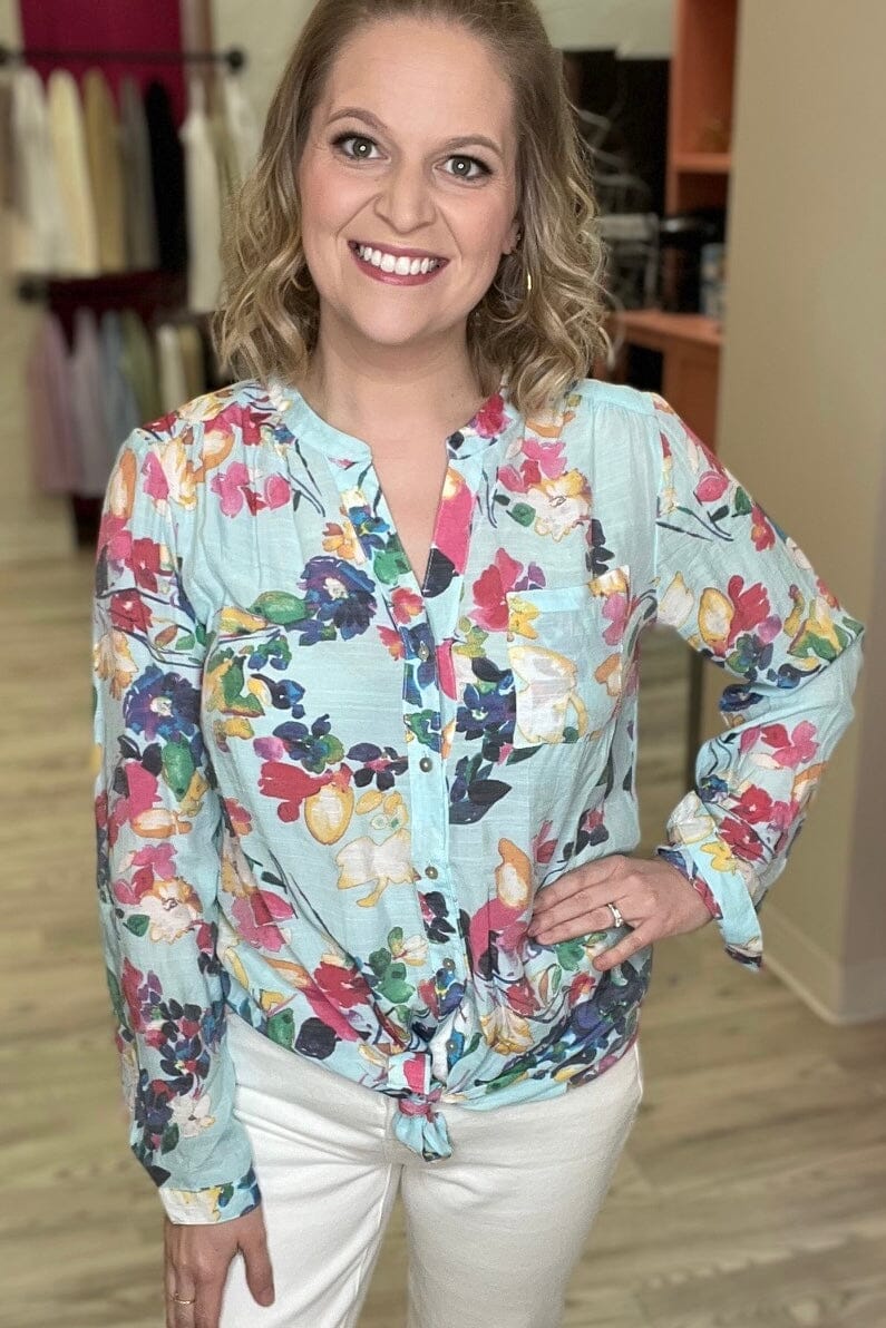 Button Down Floral Blouse MISSY TOP SPECIAL K Lane's & Co. 
