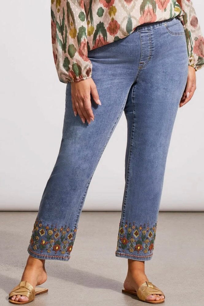 Audrey Pull On Beaded Ankle JEANS Tribal 