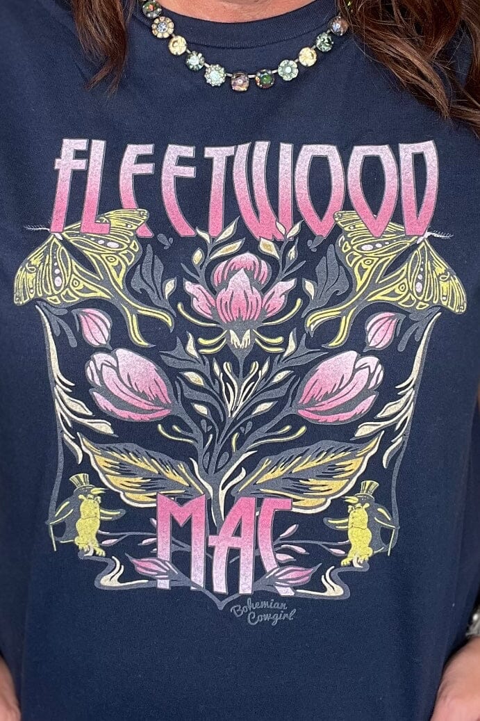 Fleetwood Mac Navy Flowers MISSY BASIC KNIT K Lane's & Co. 