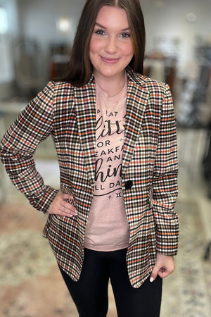Luxurious Plaid Blazer OUTFIT COMPLETER Charlie B 
