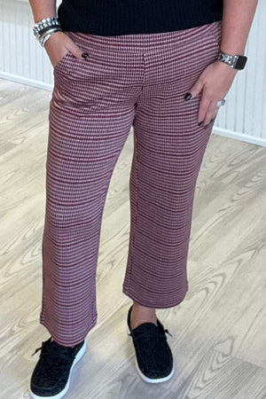 Houndstooth Crop Pull On BOTTOMS LIVERPOOL 