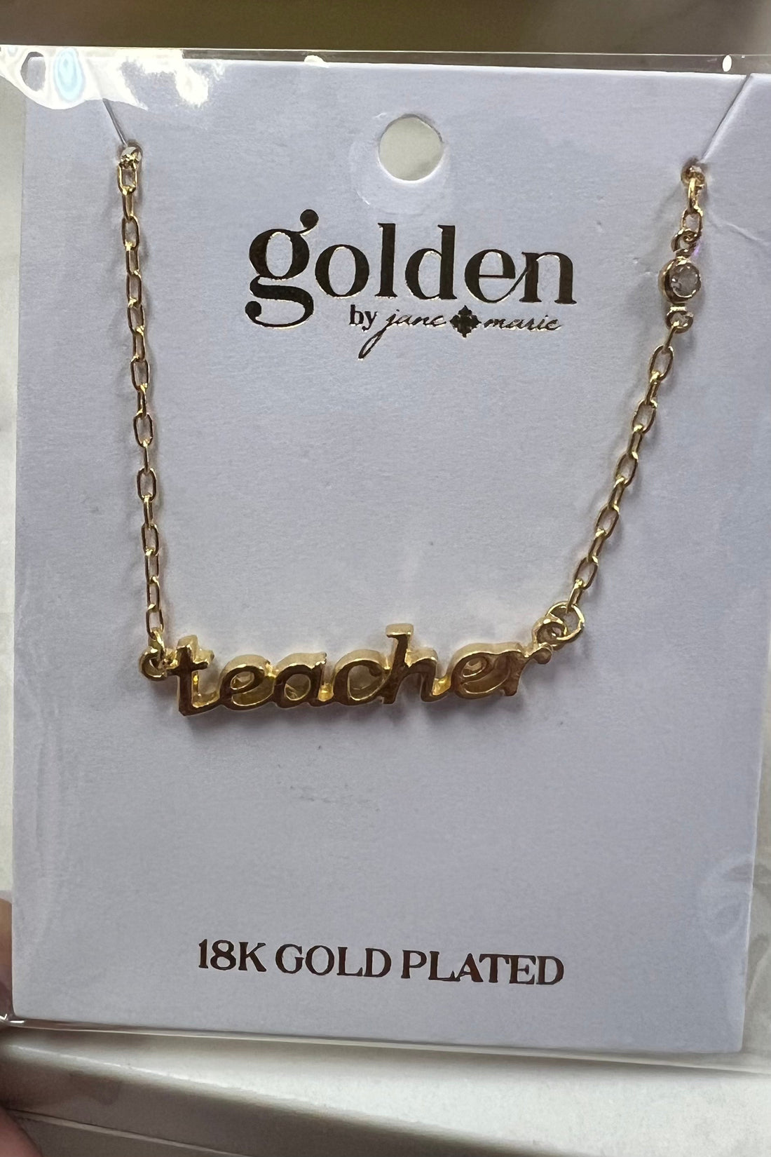 18K Gold Plated Teacher Necklace GIFT/OTHER JANE MARIE 
