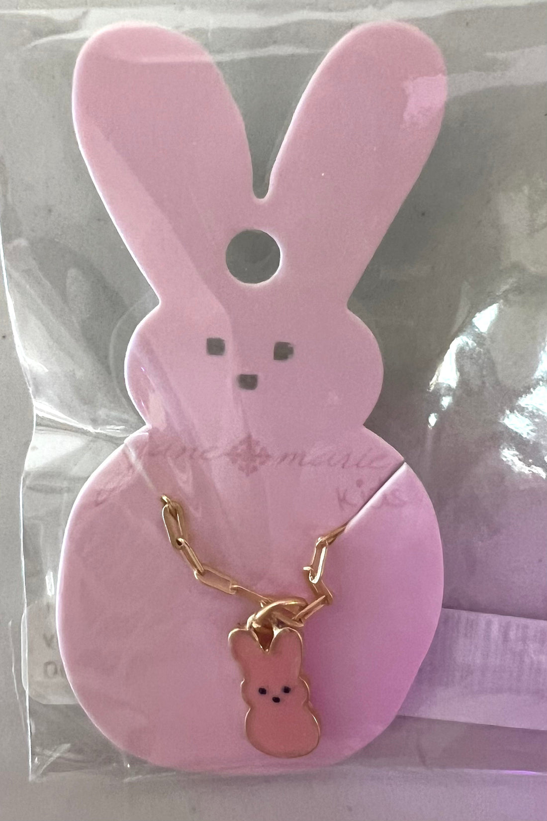 Kids Pink Glitter Bunny Necklace GIFT/OTHER K Lane&