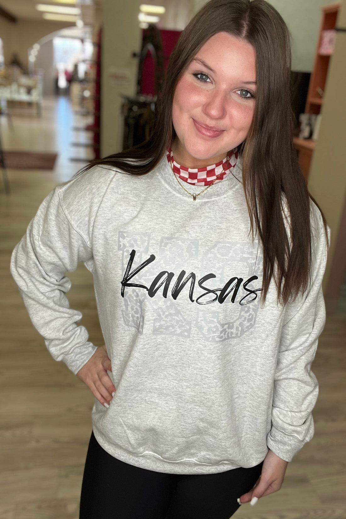 Kansas Leopard Sweatshirt MISSY BASIC KNIT K Lane&