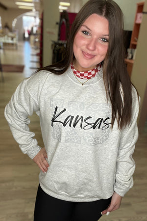 Kansas Leopard Sweatshirt MISSY BASIC KNIT K Lane's & Co. 