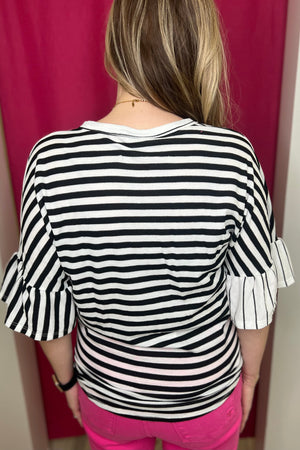 Striped Button Front Top JRTOP CASUAL TOP K Lane's & Co. 