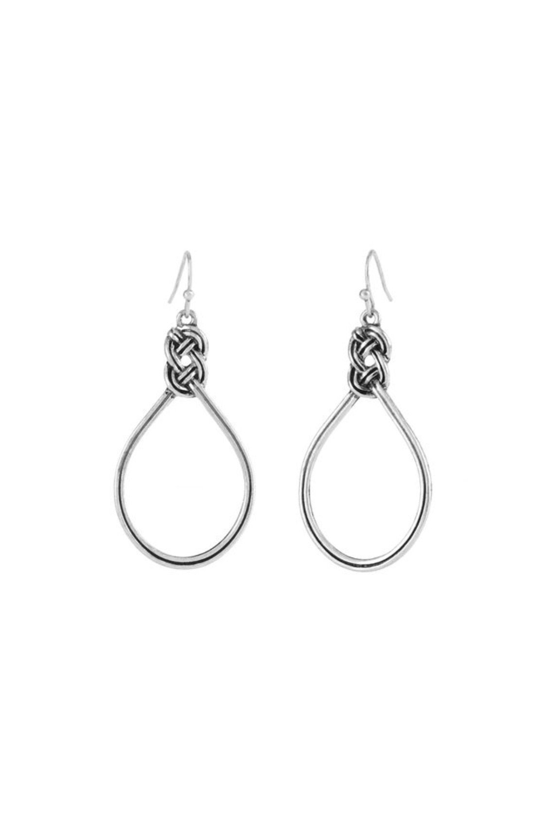 Silver Knotted Tear Drop JEWELRY Whispers 